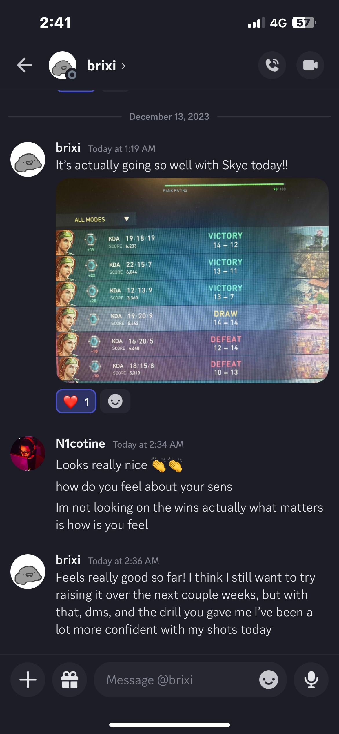 Brixi struggled with playing skye and only after 1 session she is feeling comfortable with it and fragging easily and we also had a quick aim session and with some adjustments and gave her an aim routine customized for her she is 1 tapping people , Good job girl👏👏